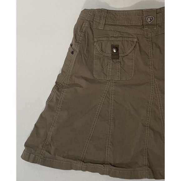 Kuhl Women's Size 2 Light Khaki Vintage Patina Dye Unlined Skirt Waist 28" - Picture 7 of 12
